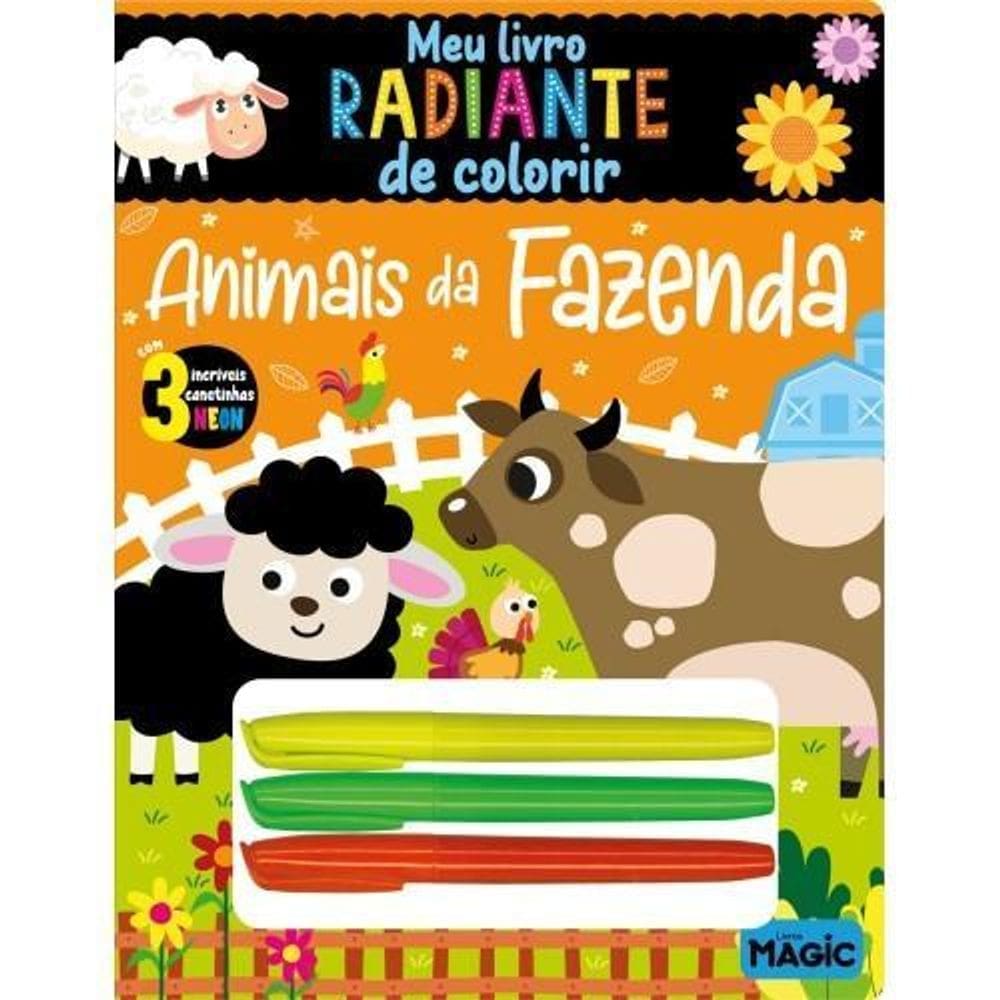 Livro Animais Da Fazenda - Meu Livro Radiante De Colorir