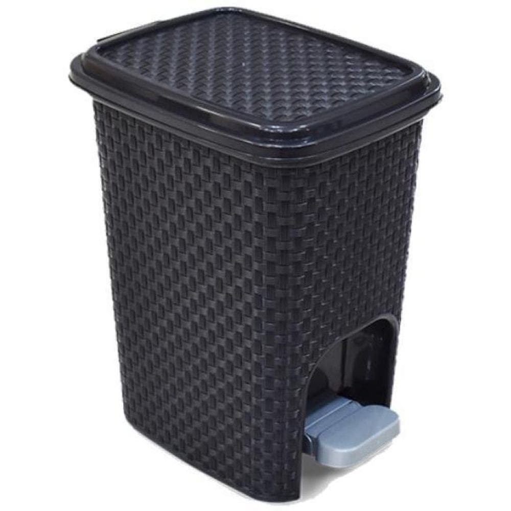 Kit Lixeira 7 Litros Rattan E Dispenser +  Detergente