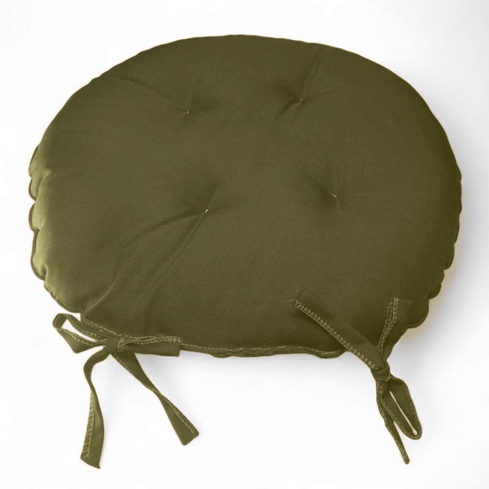 Assento Para Cadeira Almofada Futon 40X40 Redondo Bege