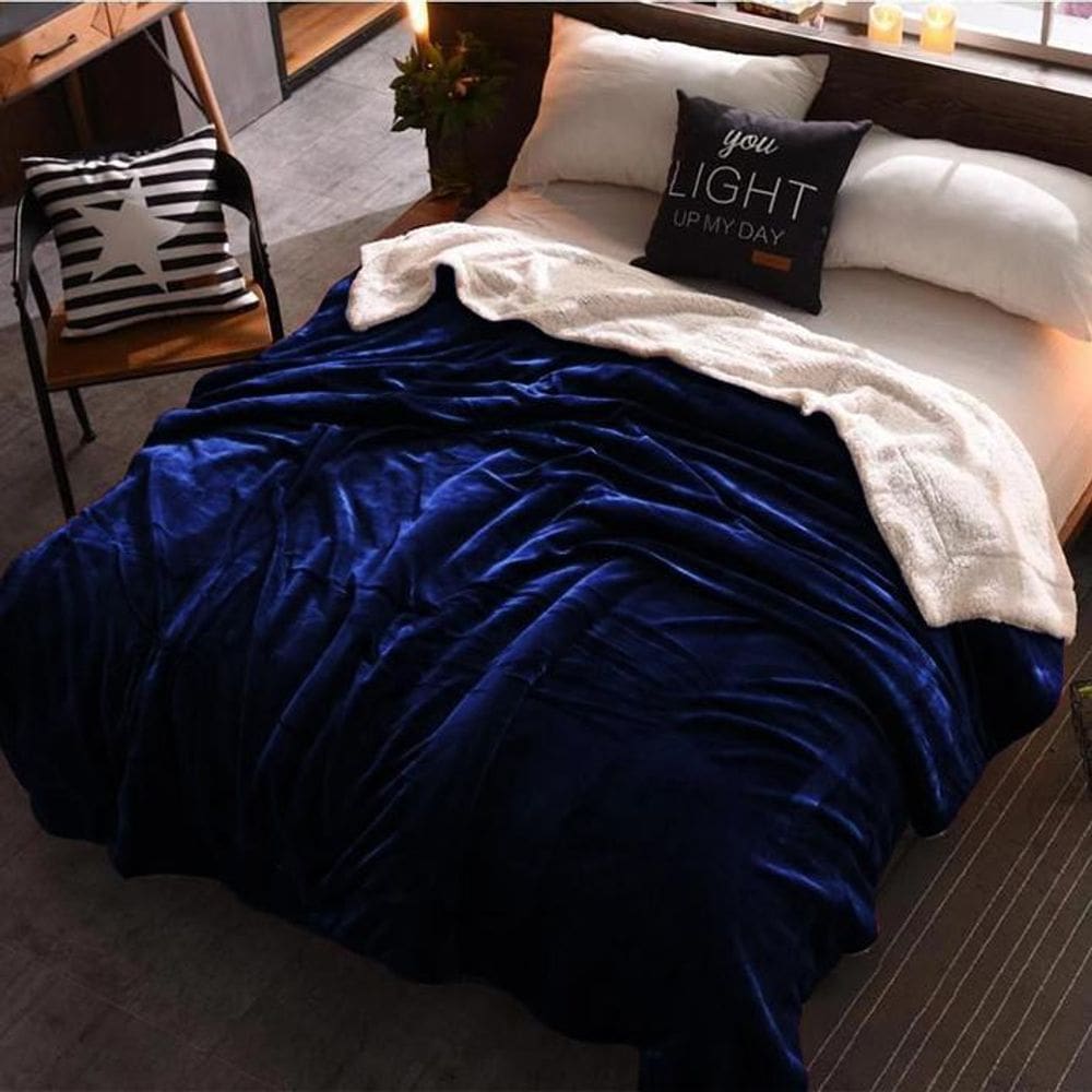 Coberdrom Solteiro King Charmessy Azul Marinho 200X240Cm