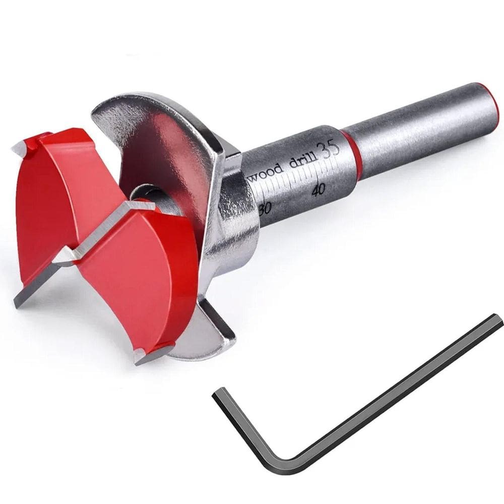 Fresa Broca Forstner 35Mm Dobradiça Caneco Com Limitador