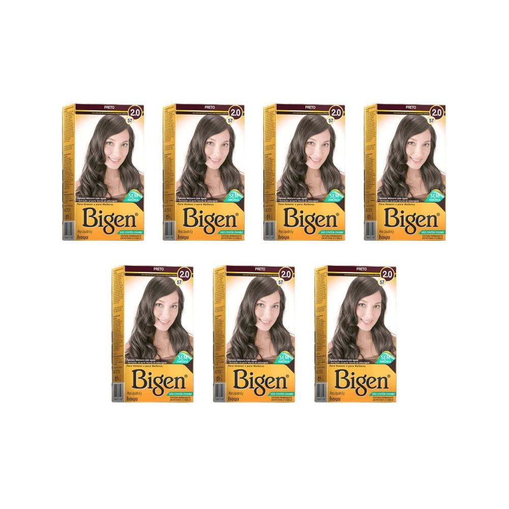 Coloraçao Bigen 57 Preto - Kit Com 7Un