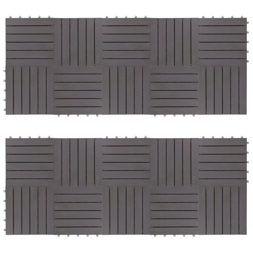 Telhas de pavimento vidaXL Grey Wash Solid Acacia Hardwood x20