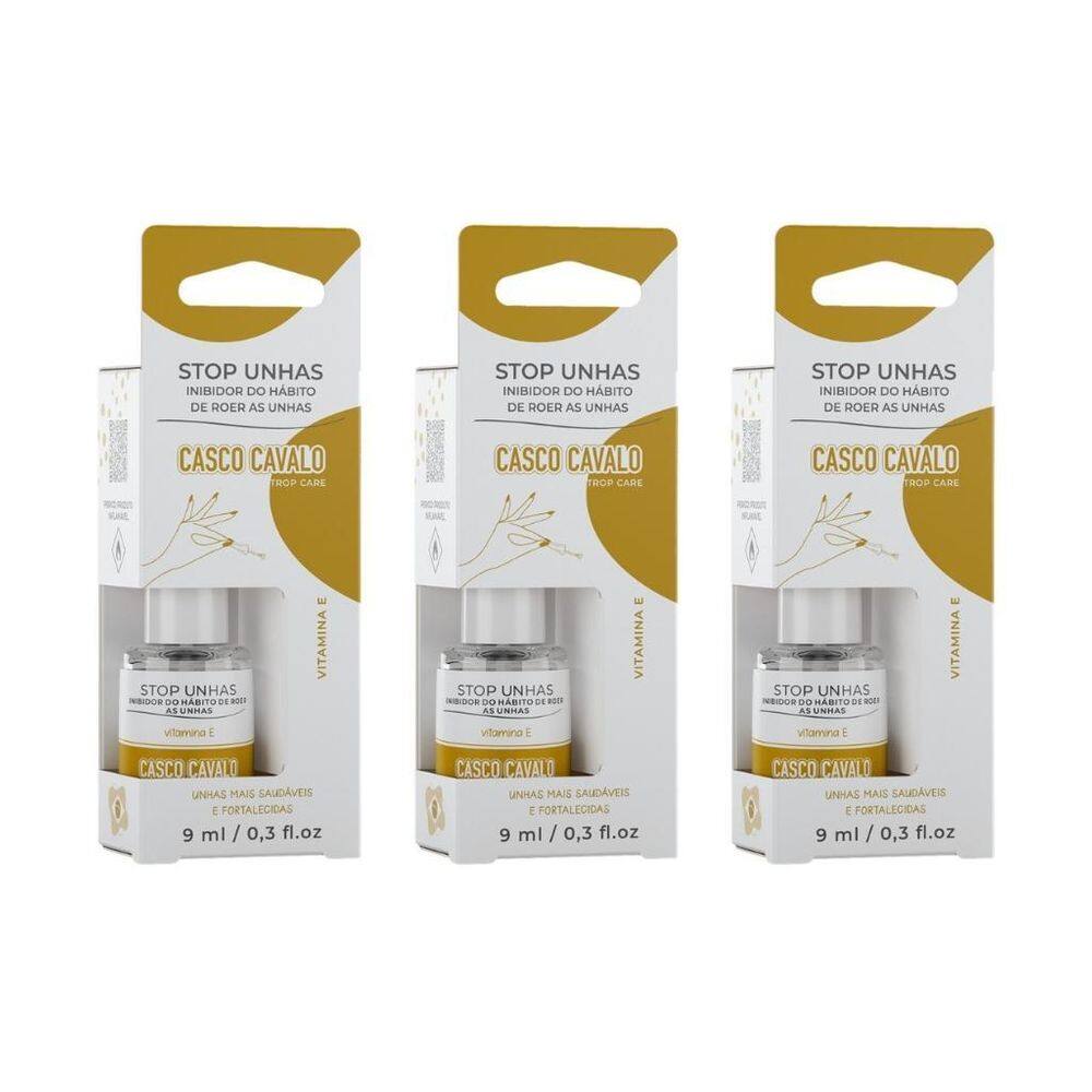 Casco De Cavalo Trop Care Stop Unhas 9Ml - Kit Com 3Un