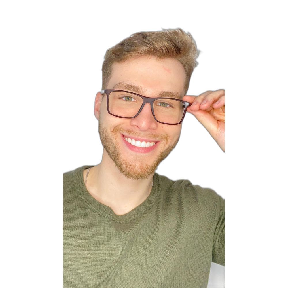 Armação Óculos Grau Quadrada Masculino Flávio Marrom