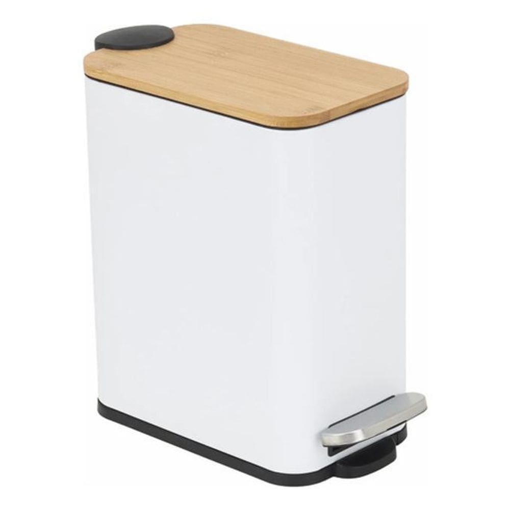 Lixeira para Banheiro de 5 Litros em Madeira e Metal