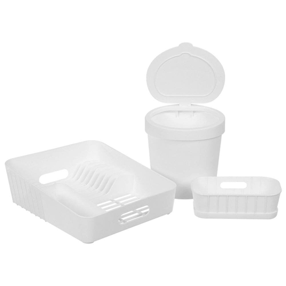 Kit Pia   Escorredor,  Organizador de Pia e Lixeira 3,5 l