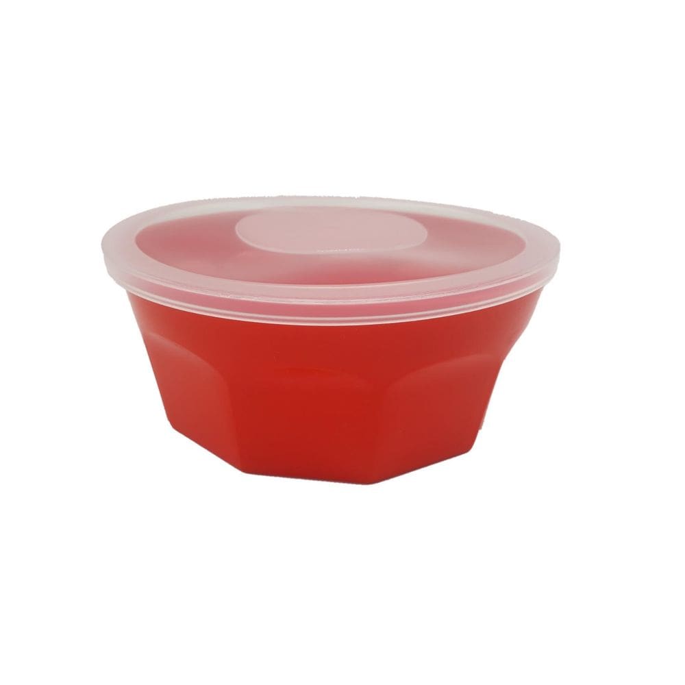 1 Potes Oitavados C Tampa Marmita Saladeira 700 Ml Vermelho