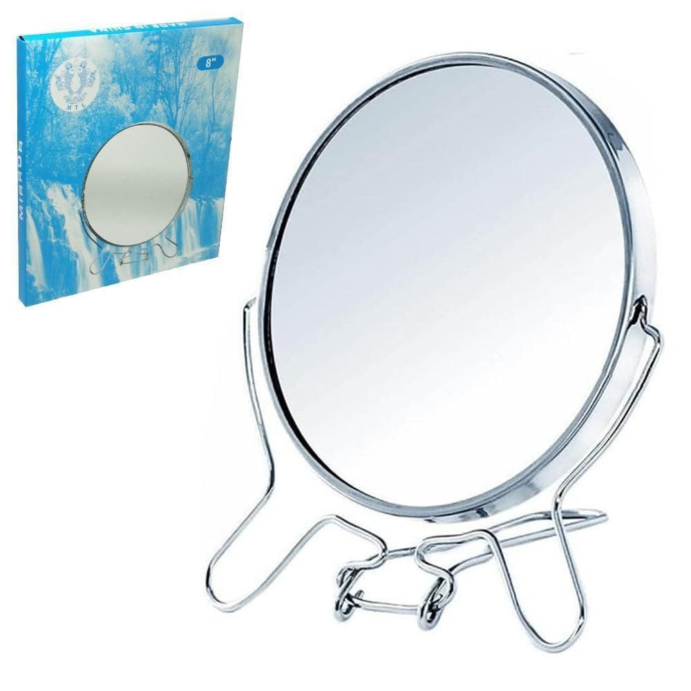 Espelho Mesa Redondo Dupla Face 19,5 Pedestal Aumenta Aramad