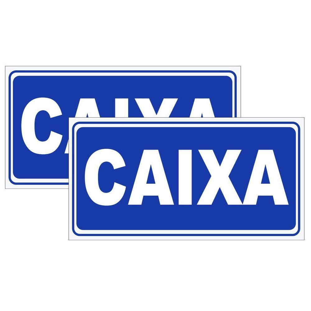 Kit 2 Placa De Aviso Sinalização Caixa 20Cmx15Cm Pvc