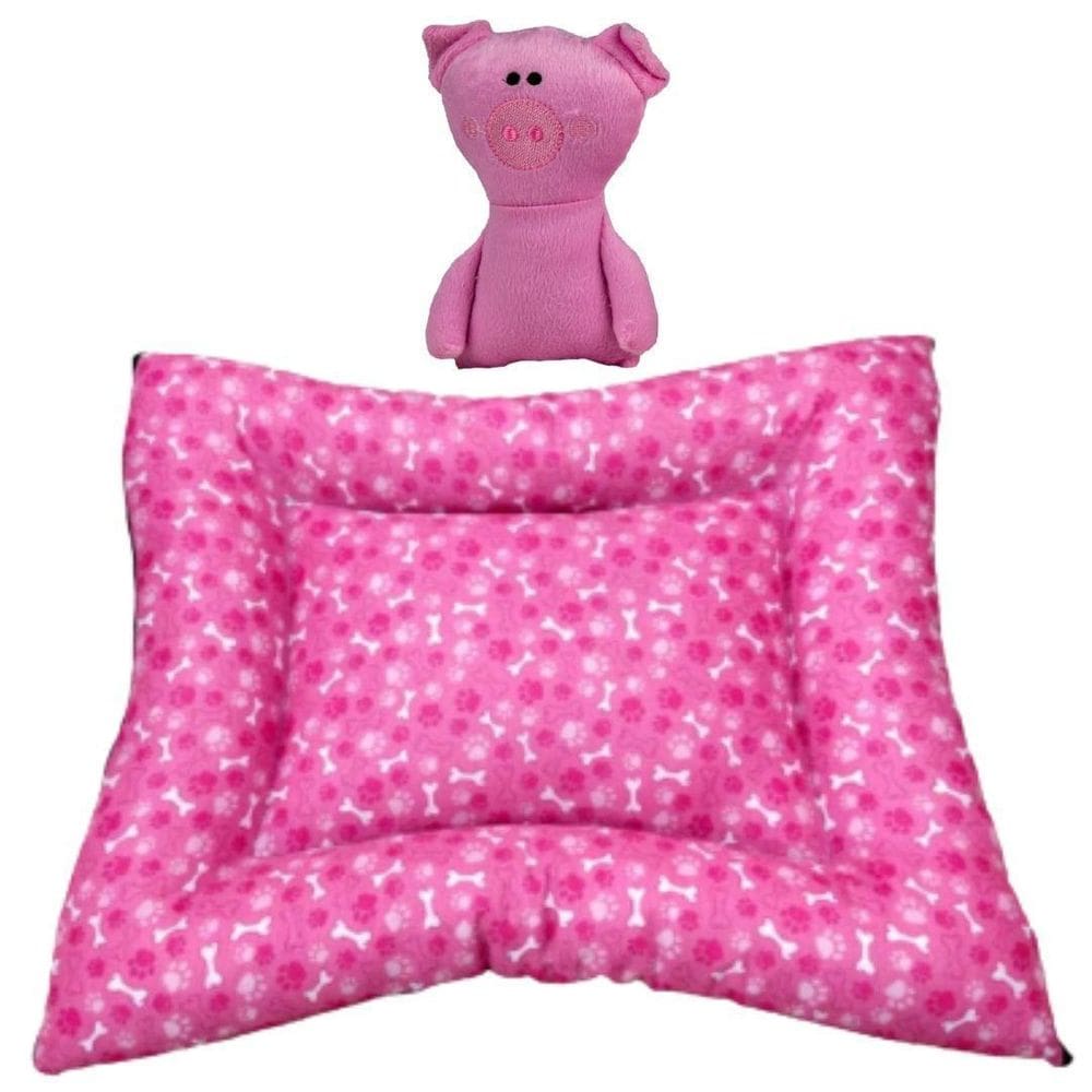 Kit Almofadão E Pelúcia Para Cães E Gatos - Rosa