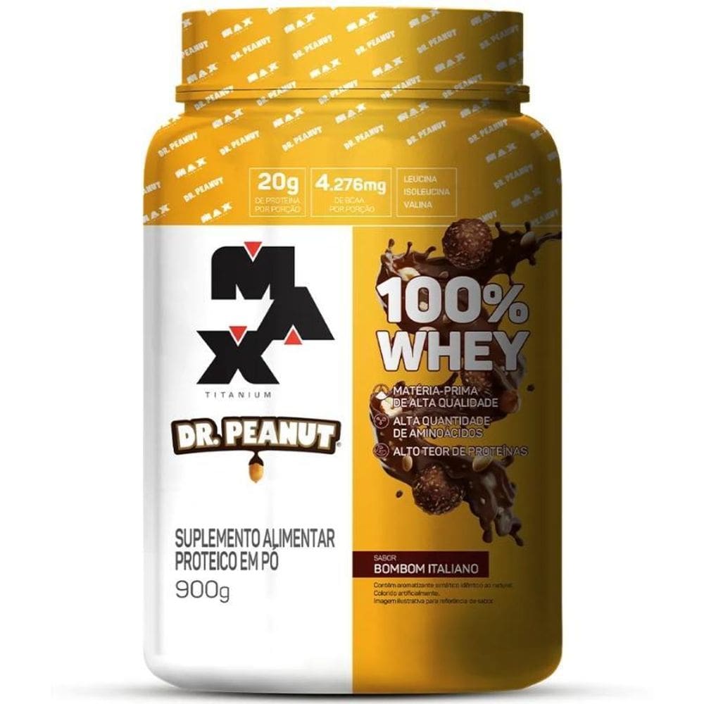 100% Whey Dr. Peanut 900G - Max Titanium - Bombom Italiano