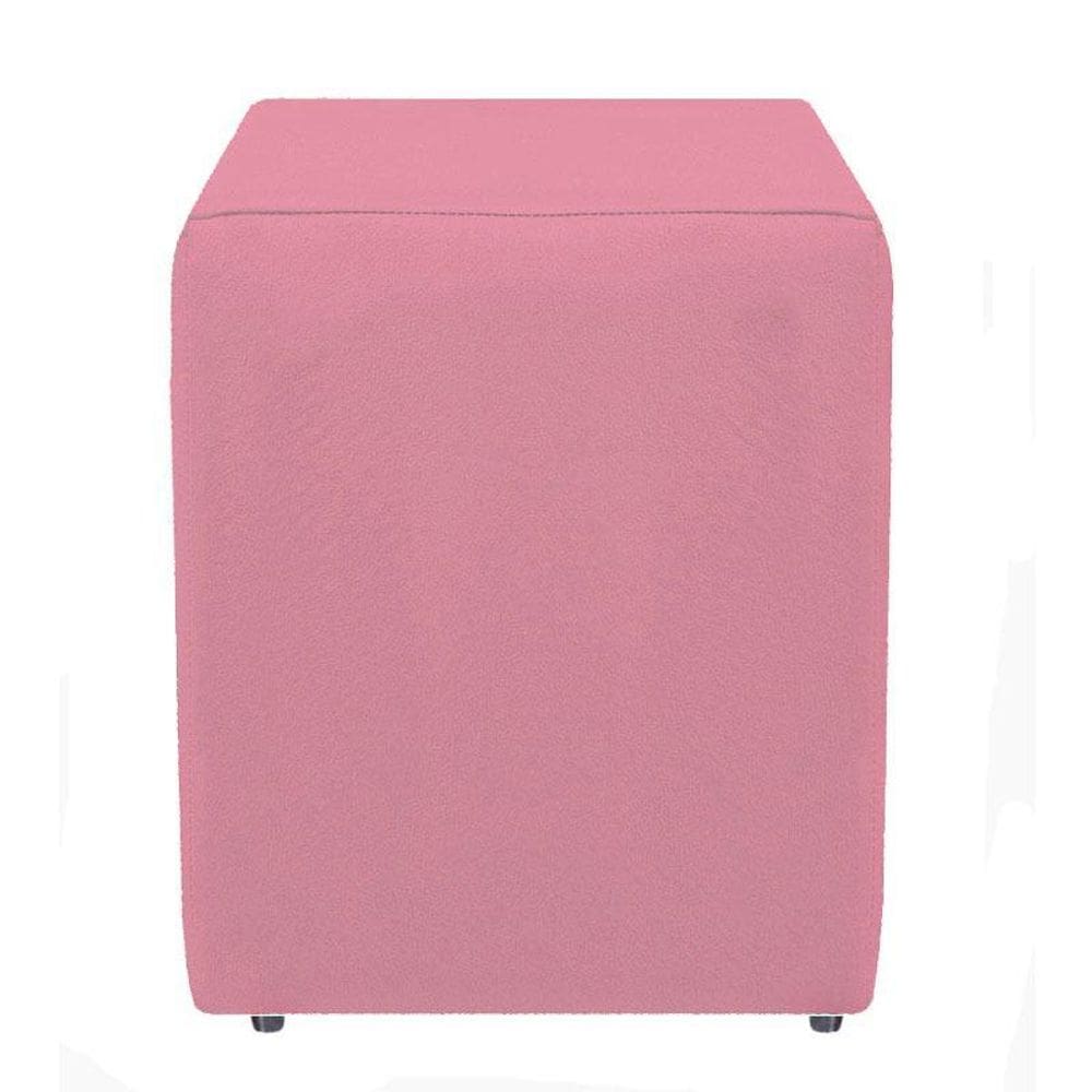 Puff Banco Dado Quadrado Rosê Decorativo Para Sala Recepção