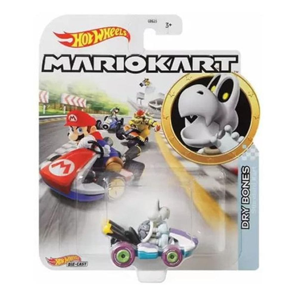 Hot Wheels Mario Kart Dry Bones Standard Kart Gjh59