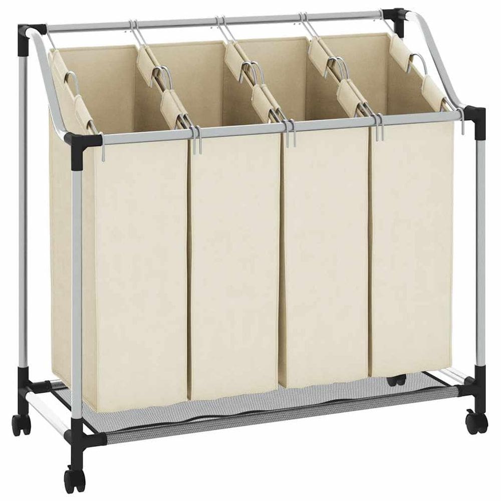 Separador de roupa vidaXL Estrutura de aço creme fácil de montar