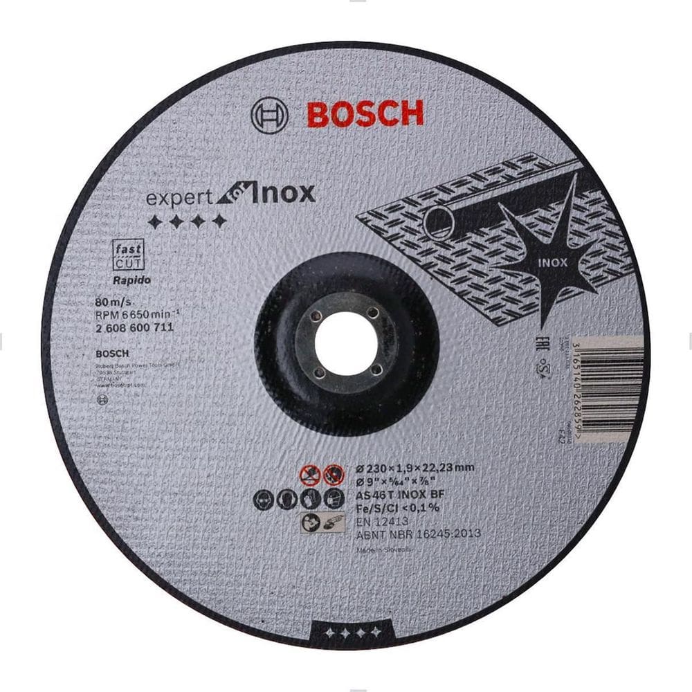 Disco De Corte Rápido Inox 9 X1,9 X 22,23Mm Bosch