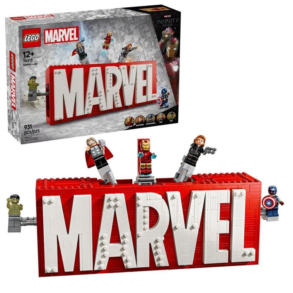 Logo Da Marvel E Minifiguras Com 931 Peças 76313 - Lego