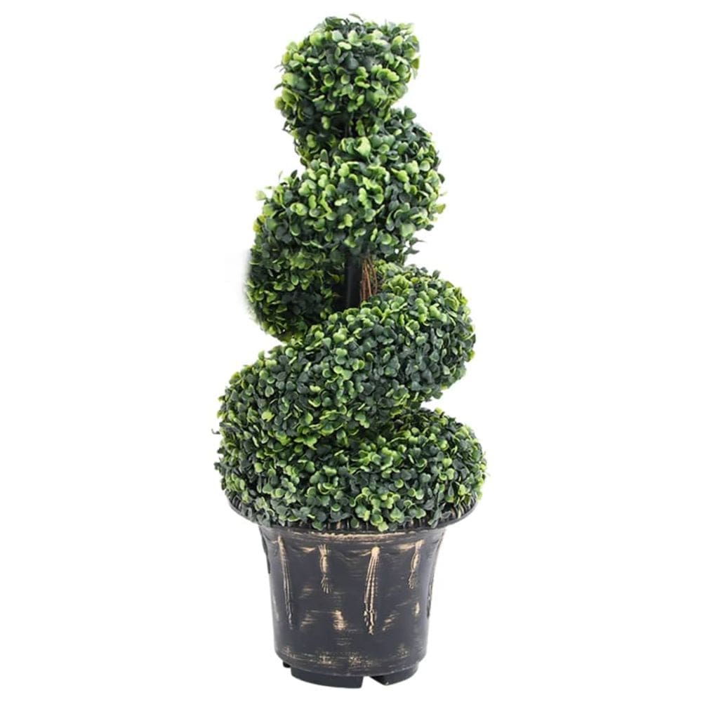 Planta espiral artificial de buxo vidaXL interna/externa com vaso