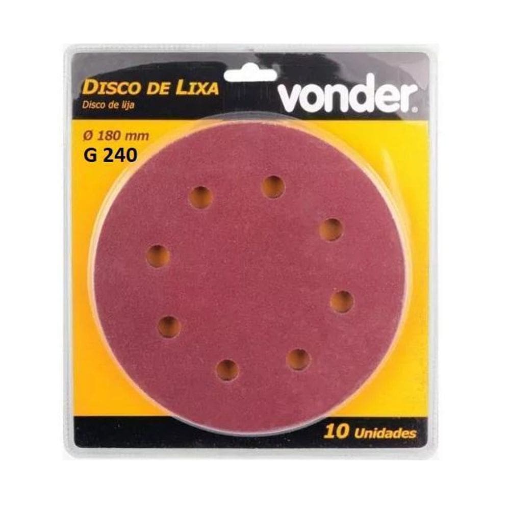 Disco De Lixa 180Mm Grão 240 Para Lixadeirade Parede Vonder