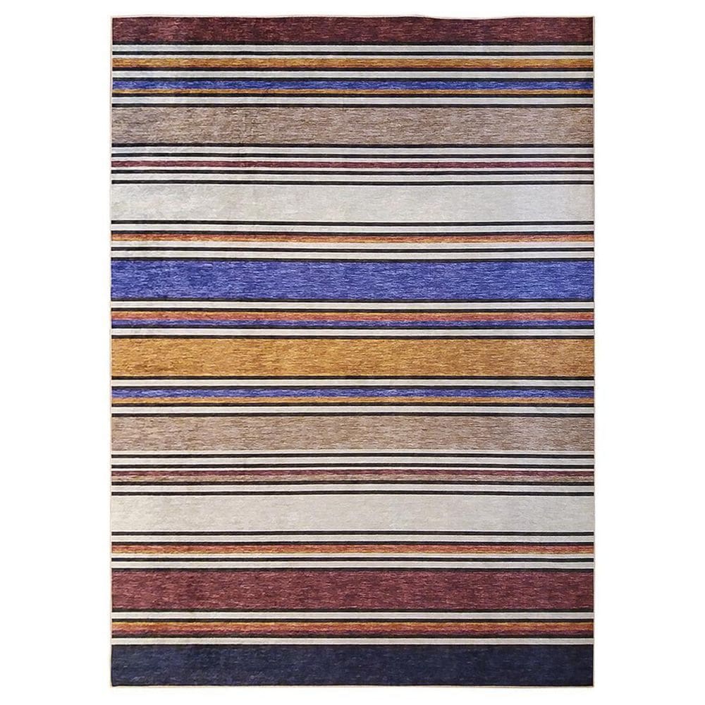 Tapete Sala Listrado Colorido 140X200 Lavavel Antiderrapante