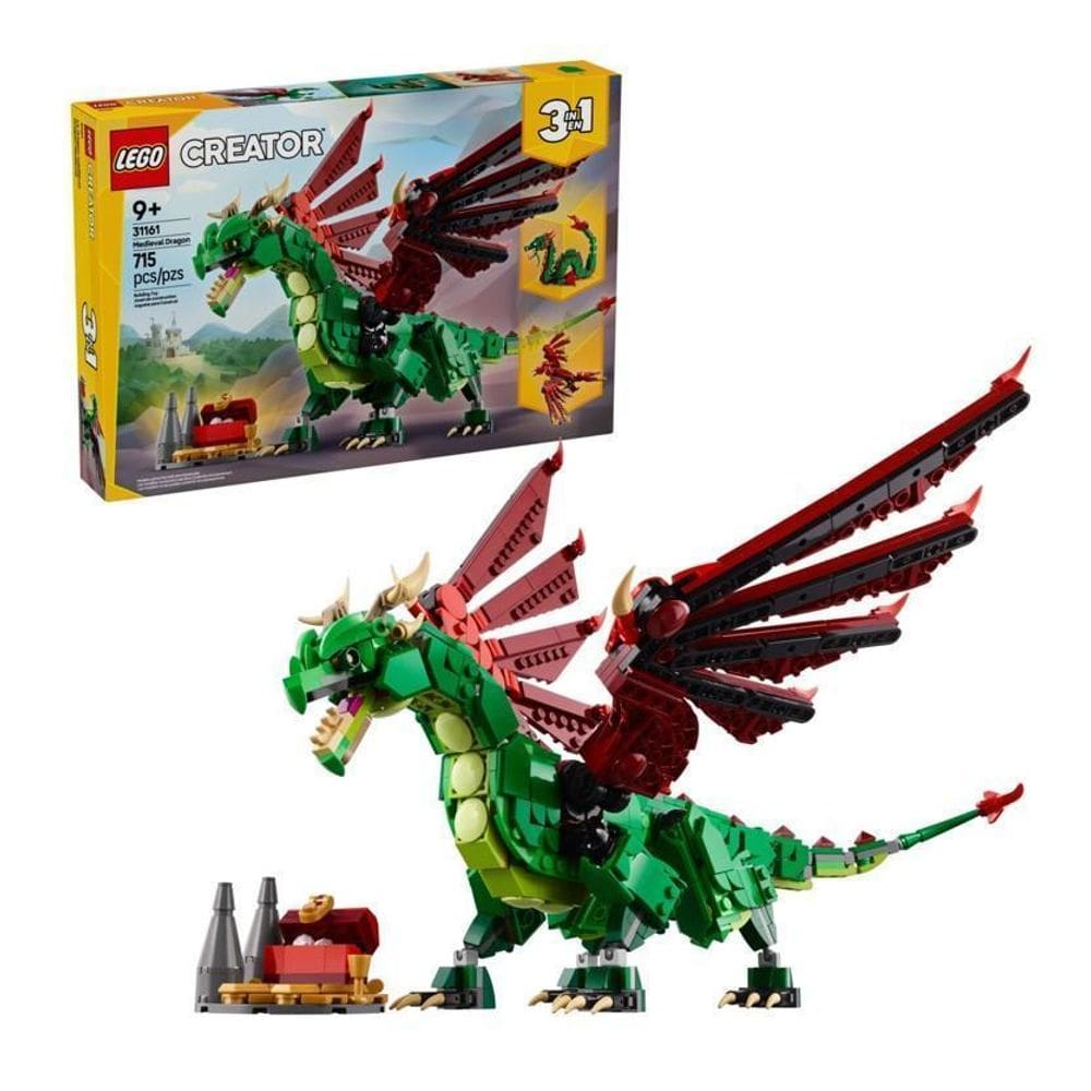Lego Creator 3 Em 1 Dragão Medieval 31191