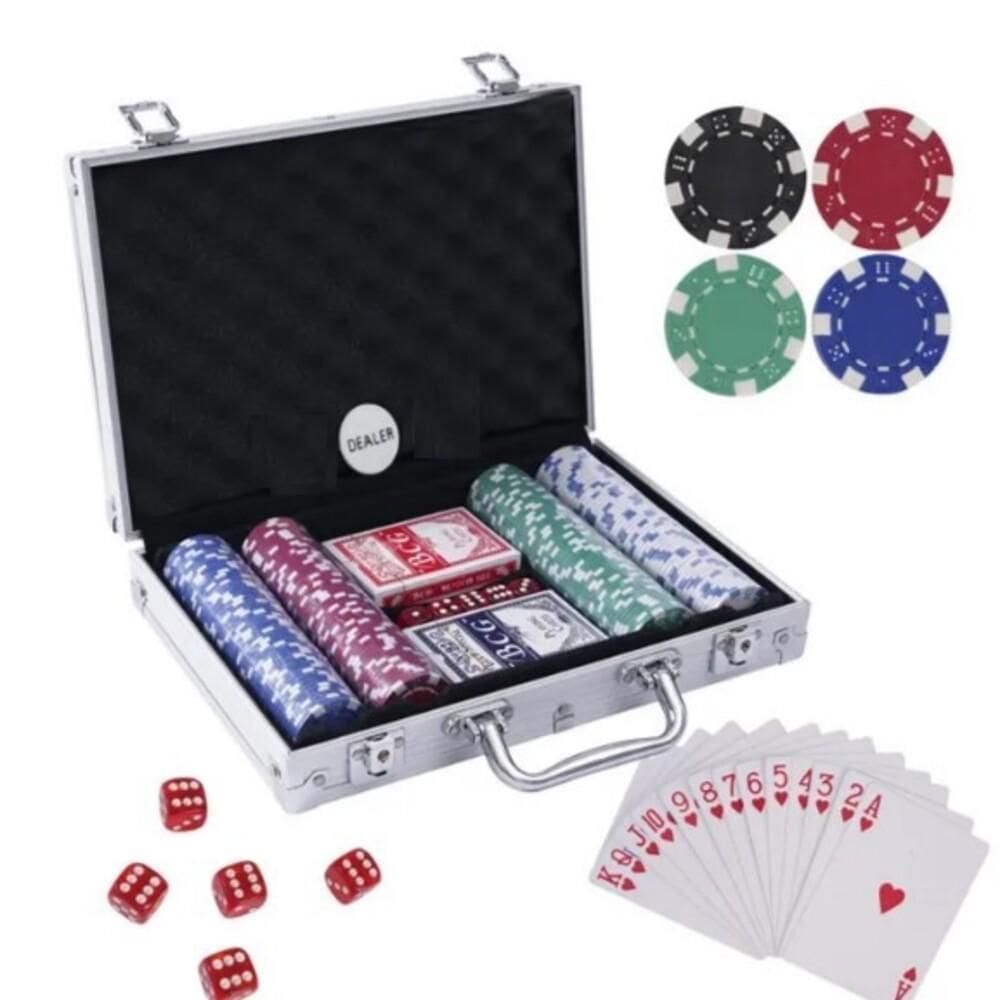 Maleta Poker 200 Fichas Aluminio Jogo Oficial