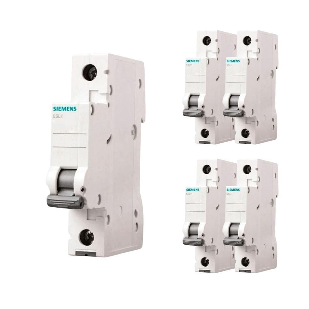 Kit 5 Disjuntor Interruptor Unipolar 1P Curva B 25A Siemens