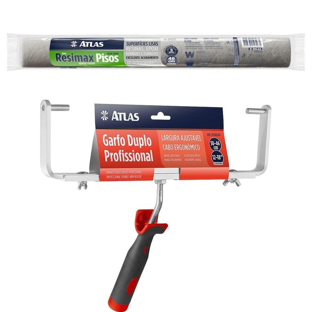 Rolo De Pintura Resimax + Garfo Duplo Atlas