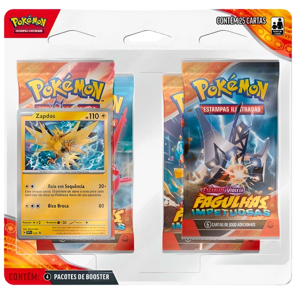 Blister Quadruplo Pokemon TCG Fagulhas Impetuosas Copag
