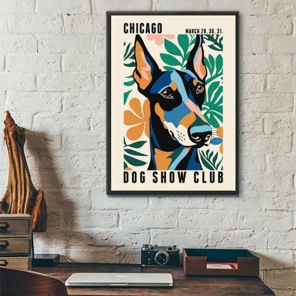 Quadro Doberman - Chicago Dog Show Poster 24X18Cm