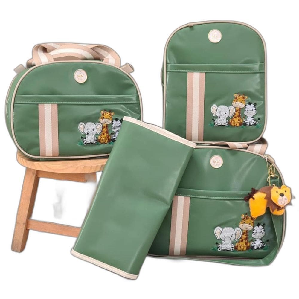 Kit Bolsa Maternidade Tema Safari Com Mochila E Trocador