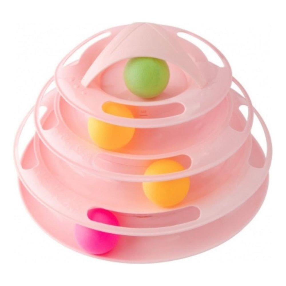 Brinquedo Interativo Torre Para Gatos 4 Níveis Rosa