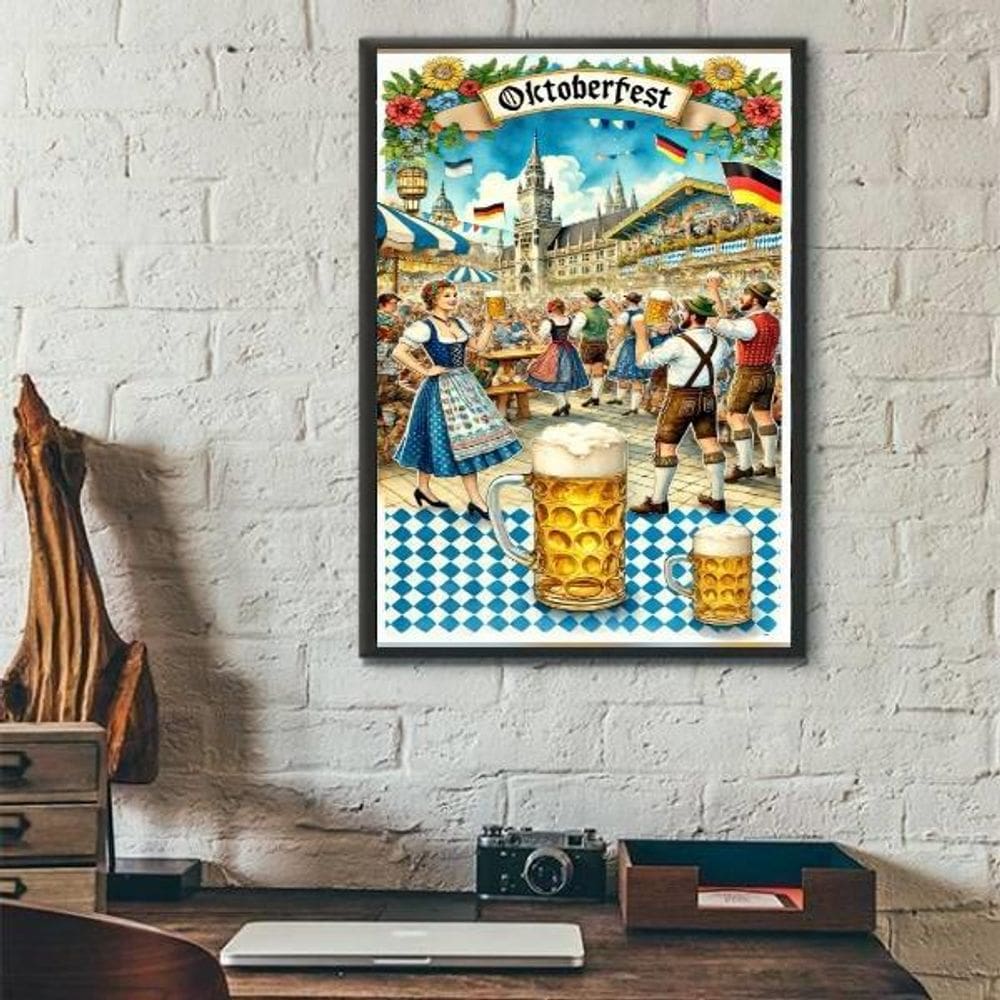 Quadro Poster Festa Oktoberfest - Cerveja 45X34Cm