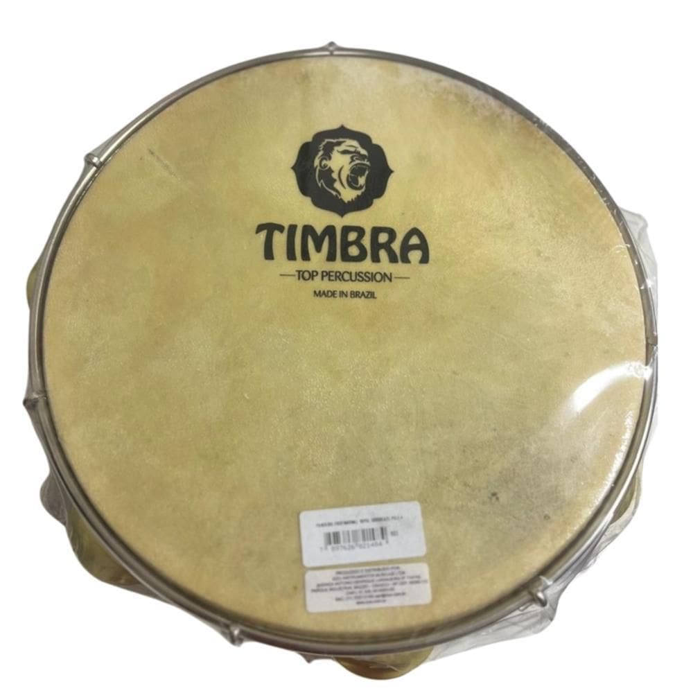 Pandeiro Timbra 10 Pol Chocolate Pele Animal C/