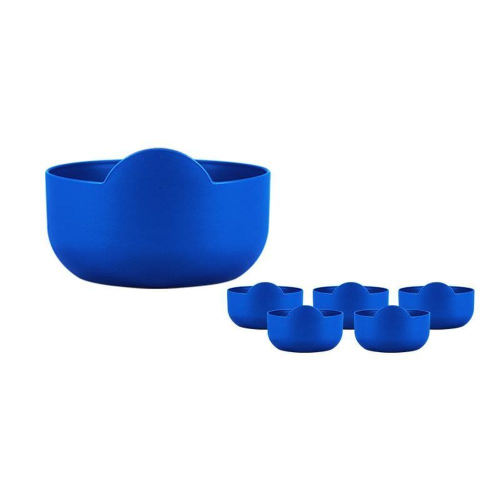 Kit 6 Super Bowl Azul 475Ml Plástico Premium