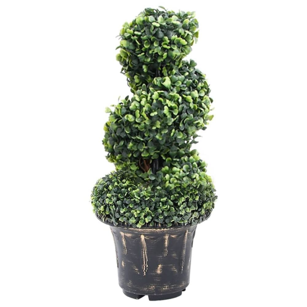 Planta espiral artificial de buxo vidaXL interna/externa com vaso