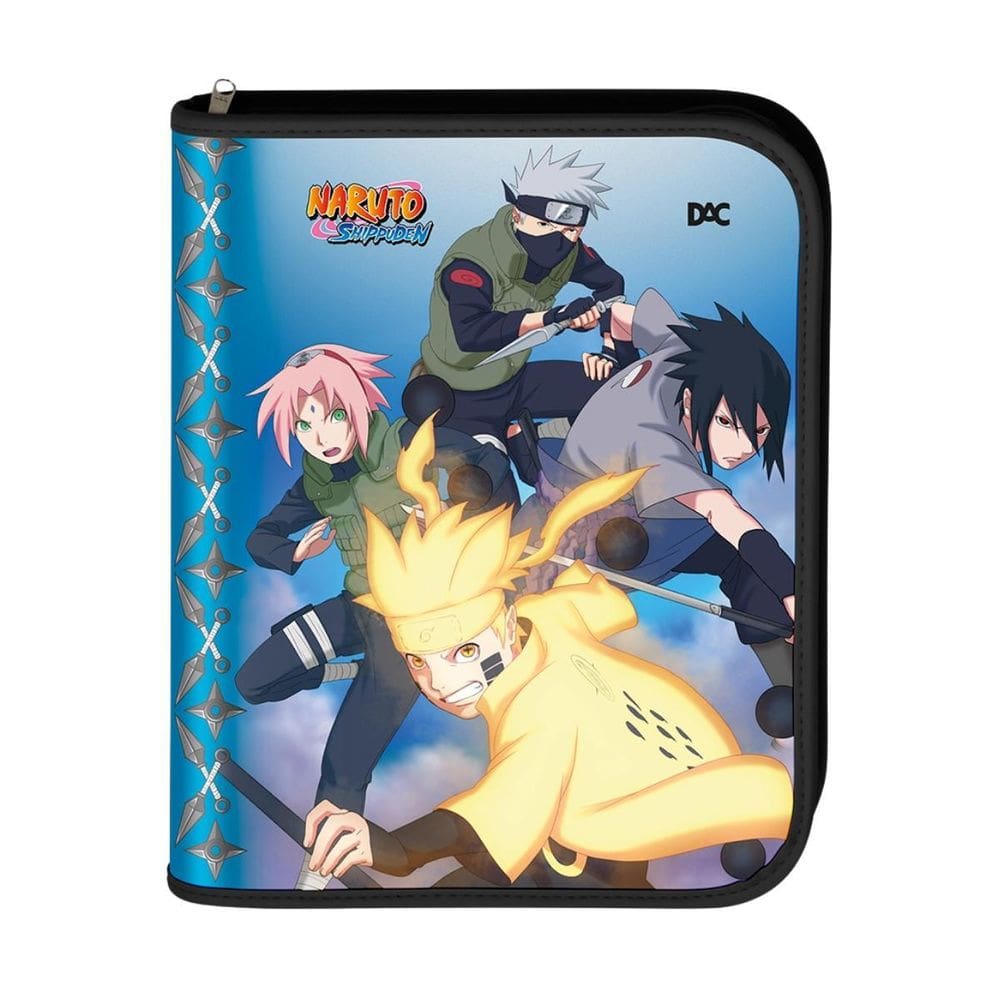 Fichario Argolado Universitario Com Ziper Naruto 48Fls Dac