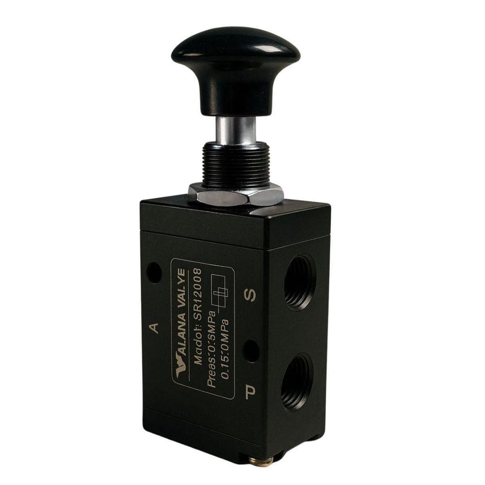 Valvula Botao Trava 3/2 Vias 1/4 Escape 1/4 - Pn 3R210-08