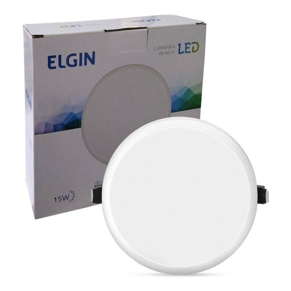 Plafon Luminária Infinity Led Redondo Embutir 15W Elgin