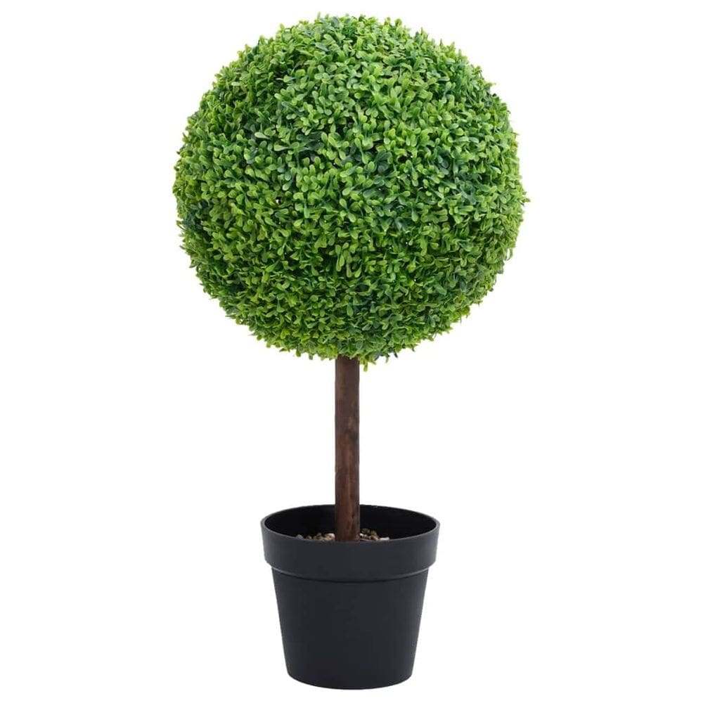 Planta de buxo artificial VidaXL em forma de bola com vaso ao ar livre