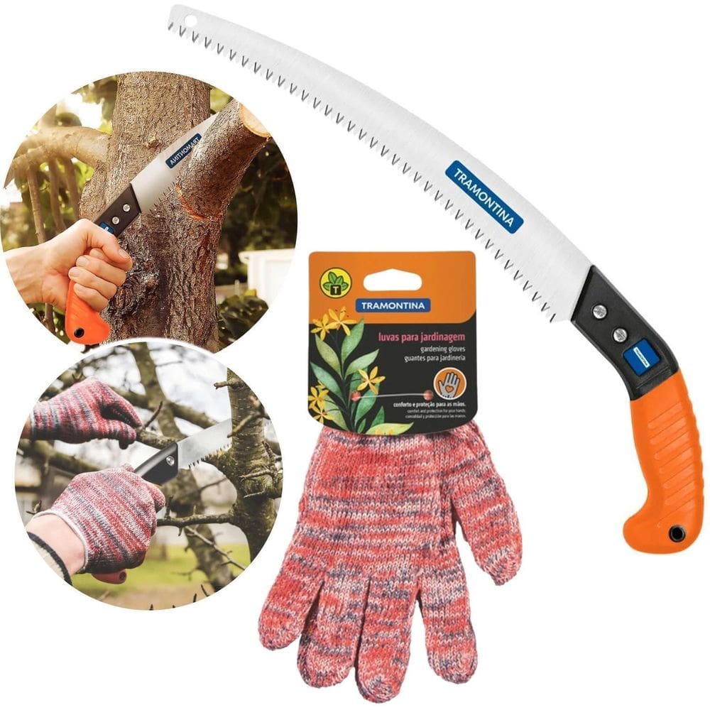 Serrote Fixo Para Poda Camping 12,5 + Luva Tramontina