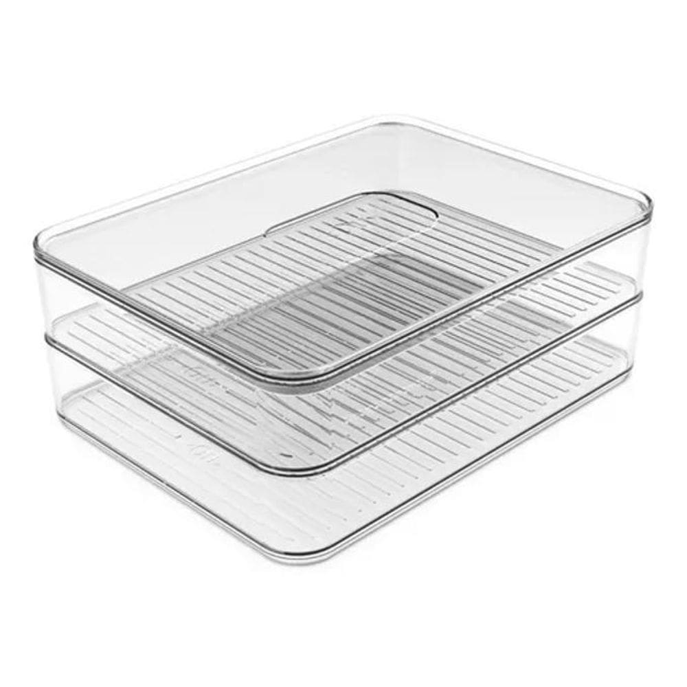 Porta Frios Duplo Transparente Organizador Linha Clear Fresh
