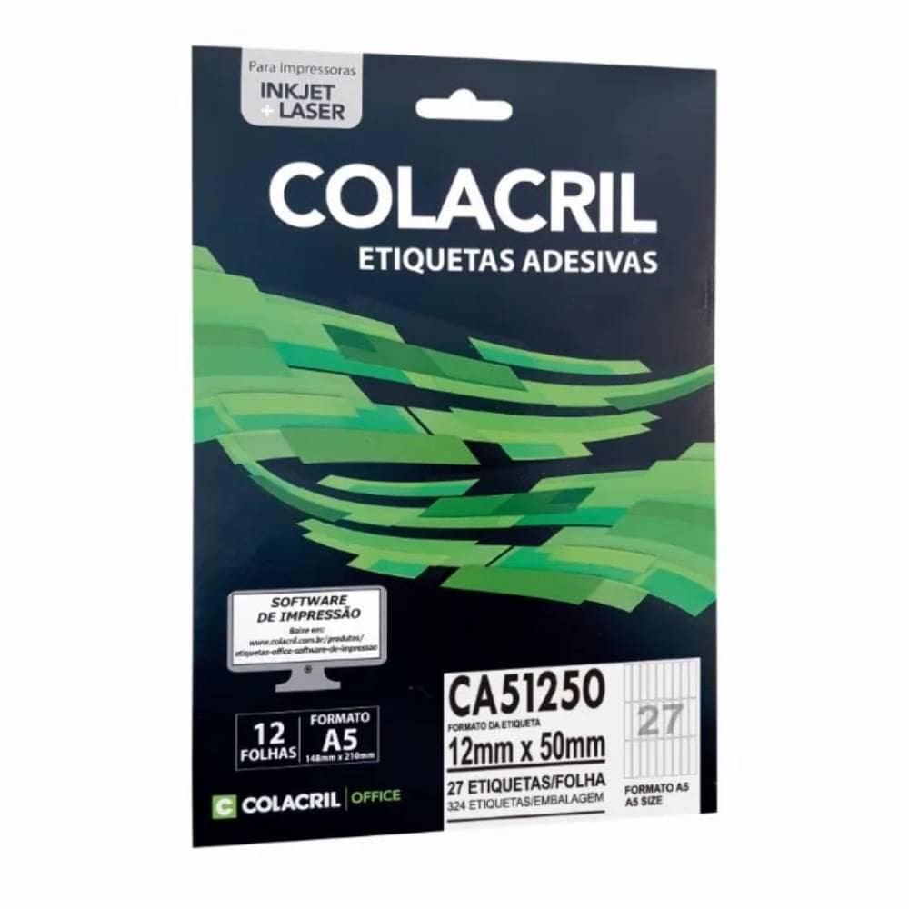 Etiqueta Adesiva Colacril A5 Ca51250 12X50Mm C/324