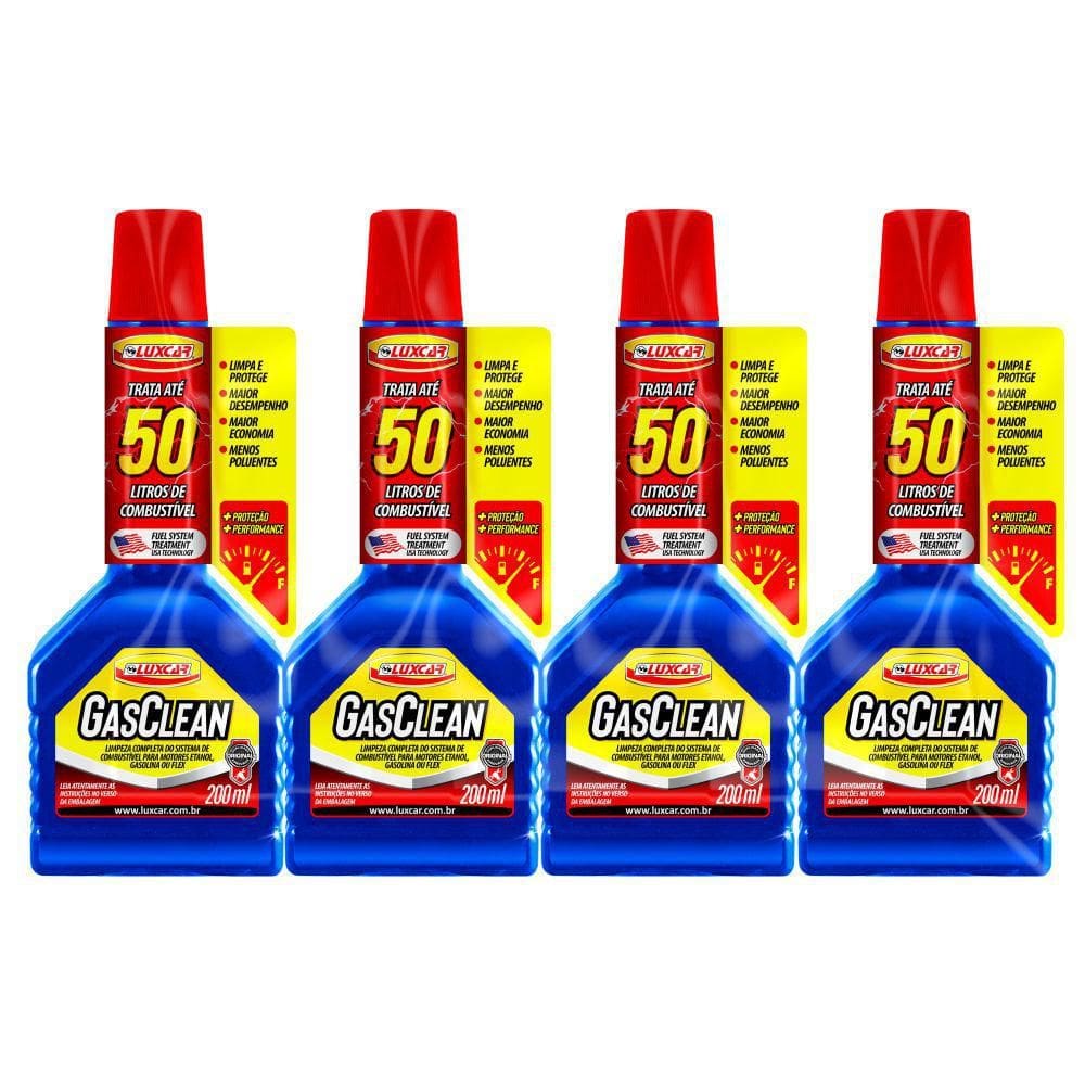 Kit Tratamento Gasclean Luxcar 200 Ml - 4 Unidades