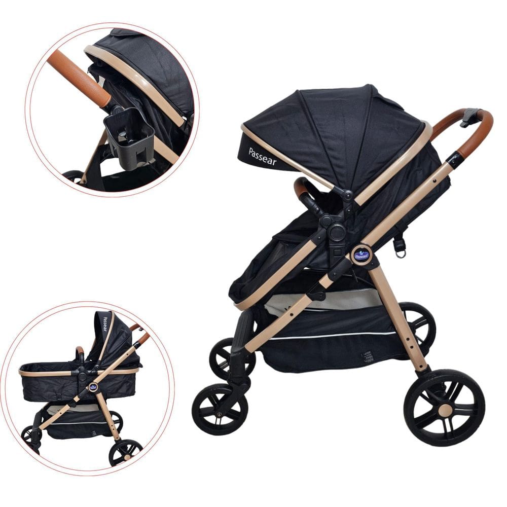 Carrinho Bebê 3 Em 1 Passear Apolo Moisés Reversível Capota