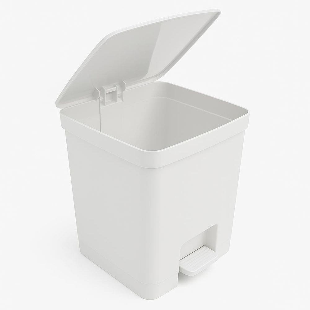 Lixeira Pedal 14 Litros Plastico Flat Lisa Aro Porta Saco