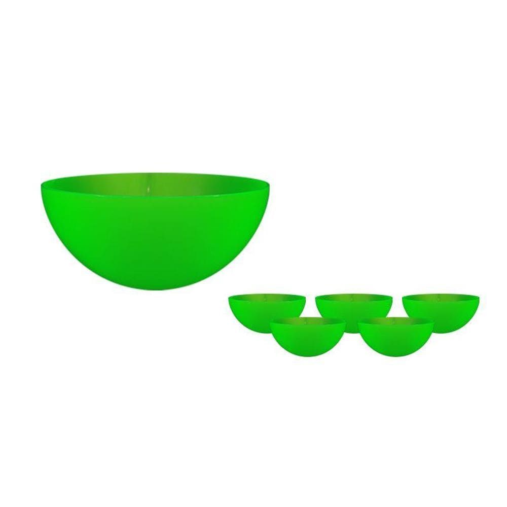 Kit 6 Mini Bowl Verde Neon 240Ml Plástico Premium