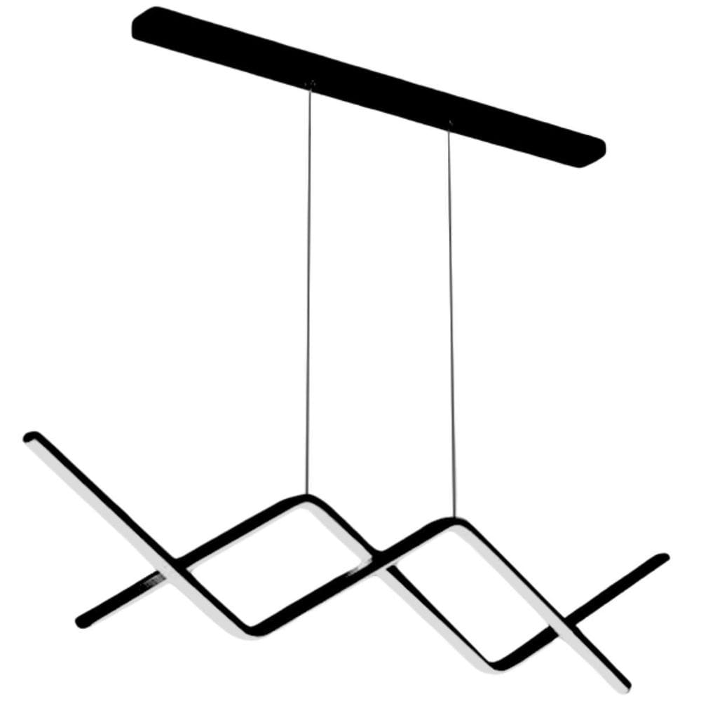 Luminária Pendente Teto 110Cm X 92Cm Linear Dupla Wave Raio