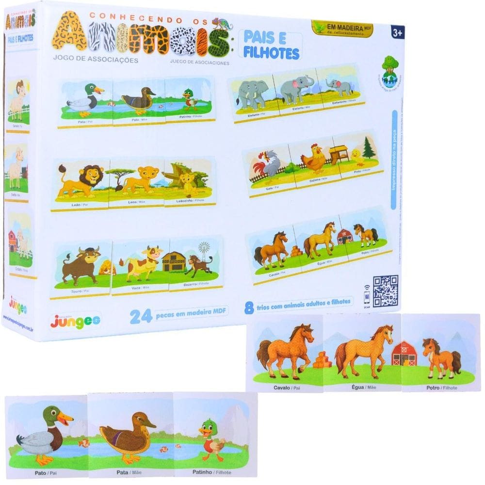 Jogo Conhecendo Os Animais Pais E Filhotes 386 - Junges