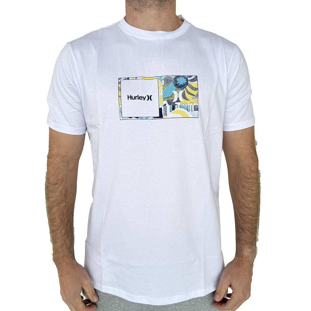 Camiseta Hurley Double Up Surf Noise WT25 Masculina Branco